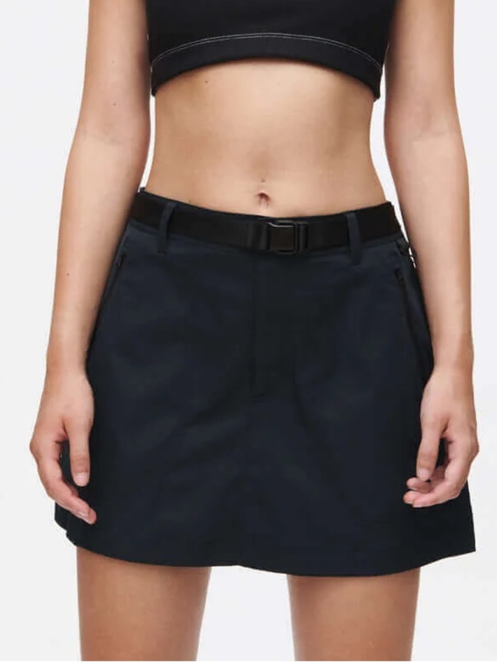 NWT Outdoor Voices XL Outdoor 4” Skort Black Hiking Workout Utility Skirt Belt